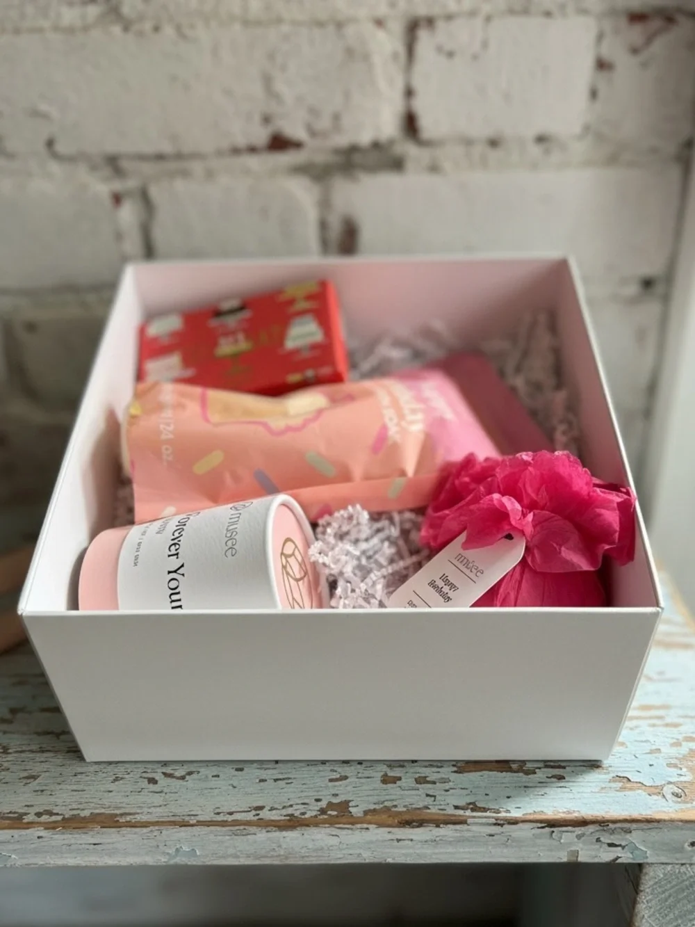 Musee Pink Happy Birthday Ultimate Birthday Gift Set- 4 Musee Bath Products